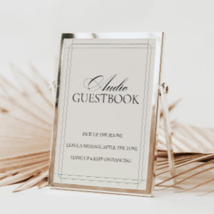 Audio Guestbook Vintage Light Grey Sign      Invitation
