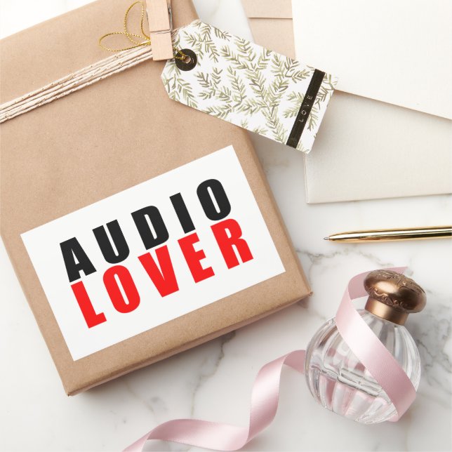 Audio lover rectangular sticker (Gifting)