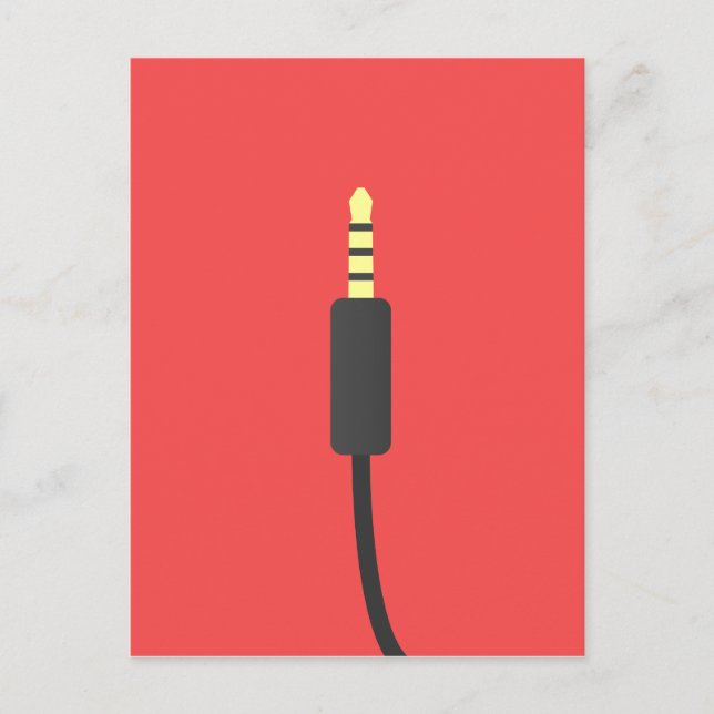 Audio plug connector cable music mini postcard (Front)