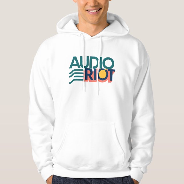 Audio Riot White Band Logo Hoodie (Front)