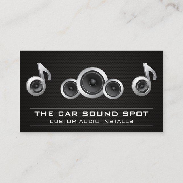 Audio Speaker Subwoofer | Car Sound Business Card (Front)