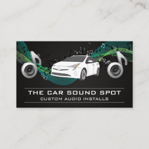 Audio Speaker Subwoofer Musical Notes Business Card