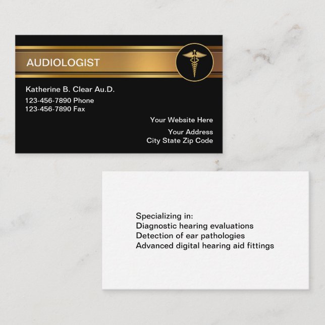 Audiologist Business Cards (Front/Back)