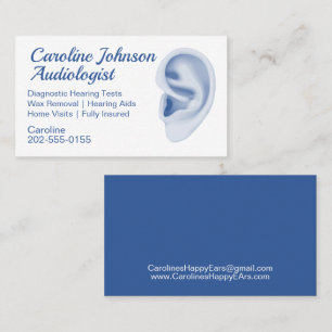 Audiologist Ear Care Wax Removal Business Card