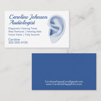 Audiologist Ear Care Wax Removal Business Card