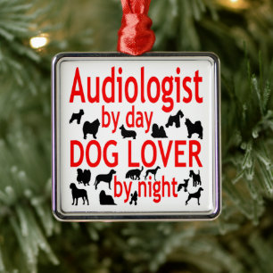 Audiologist Loves Dogs Metal Tree Decoration