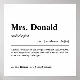 Audiologist Personalised Gift Poster