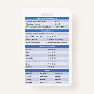 Audiology Badge Buddy/Reference Badge ID Badge