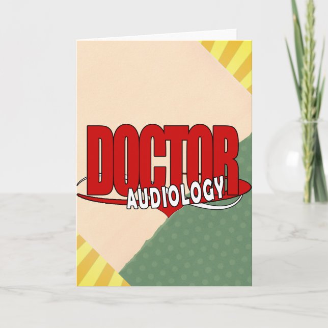 AUDIOLOGY  DOCTOR AUDIOLOGIST BIG RED LOGO HOLIDAY CARD (Front)