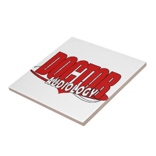 AUDIOLOGY DOCTOR AUDIOLOGIST BIG RED LOGO TILE