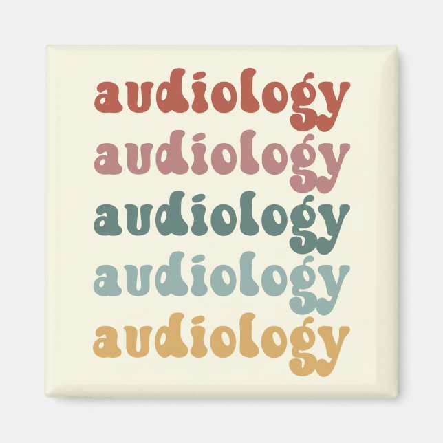Audiology | Doctor of Audiology Audiologist Retro Magnet (Front)