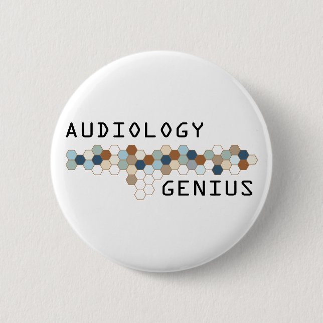 Audiology Genius 6 Cm Round Badge (Front)