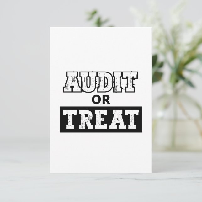 Audit or Treat - Funny Accountant Halloween Thank You Card (Standing Front)