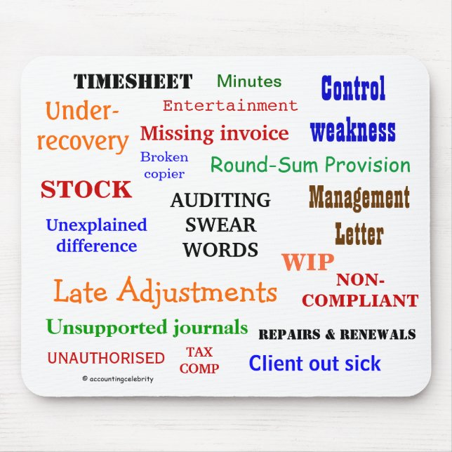 Auditing Swear Words Annoying Funny Auditor Gift Mouse Mat (Front)