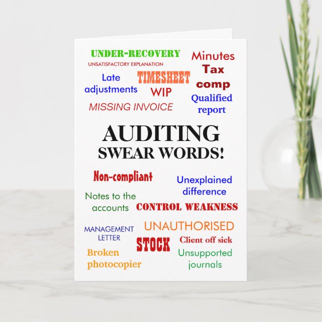 Auditor | Auditing Swear Words | Joke Birthday Card (Front)