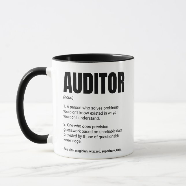 Auditor Definition Funny Job Mug (Left)