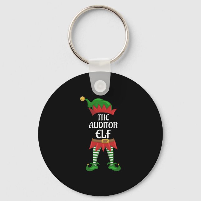 Auditor Elf Family Matching Group Christmas Party Key Ring (Front)
