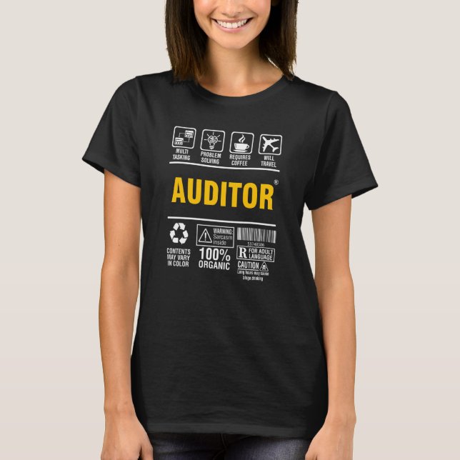 Auditor Multitasking Coffee And Travel Lover Audit T-Shirt (Front)