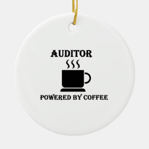 "Auditor" Powered by Coffee Ceramic Tree Decoration