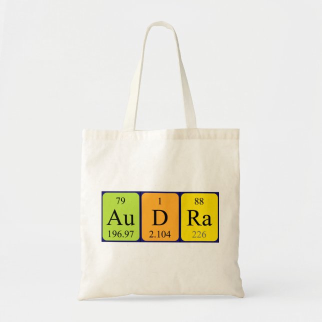 Audra periodic table name tote bag (Front)