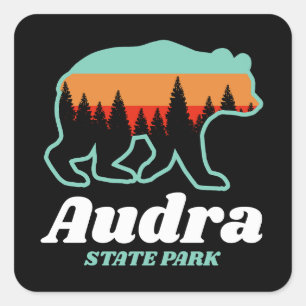 Audra Virginia State Park Bear Retro Vintage  Square Sticker