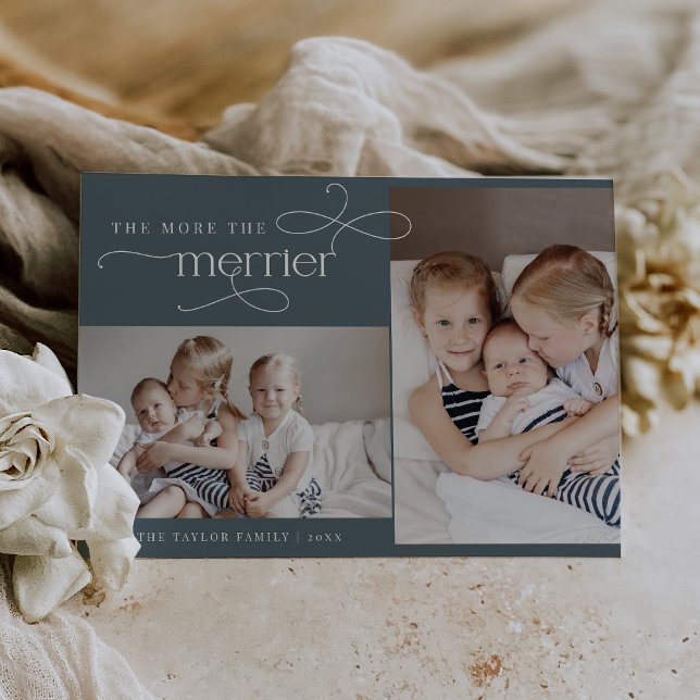 AUDREY Blue Cute Christmas Card Birth Announcement (AUDREY Blue Cute Christmas Card Birth Announcement)