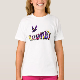 Audrey, Girls Name Text Made With Pansies, T-Shirt