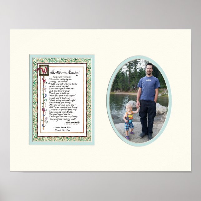 Audrey Jeanne's Walk With me Daddy Poem w Photo Poster (Front)