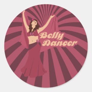 Audrey Love Belly Dancer Classic Round Sticker