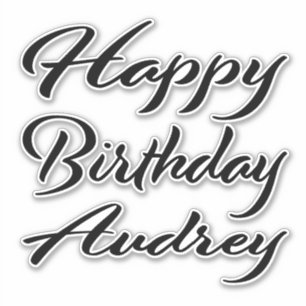 Audrey name first name black Sticker birthday