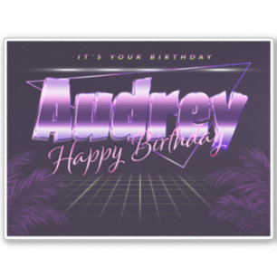 Audrey Name First name lila retro Sticker Birthday