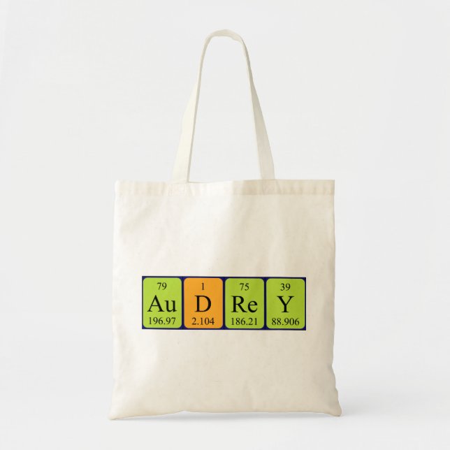 Audrey periodic table name tote bag (Front)