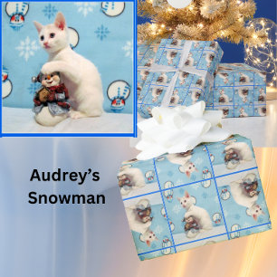 Audrey's Snowman - Cat / Kitten Wrapping Paper