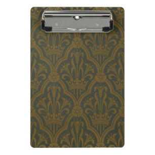 Audsley Vintage Gold Lily Crown Green Damask Art Mini Clipboard