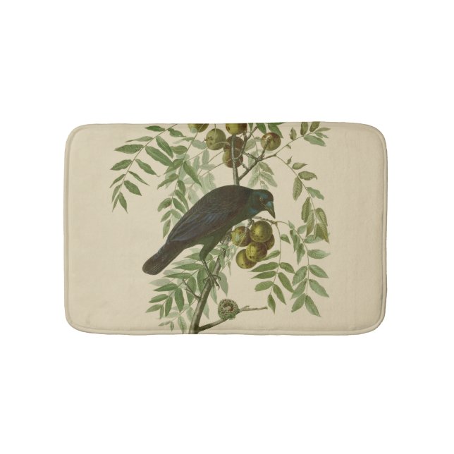 Audubon American Crow Black Bird Bath Mat (Front)