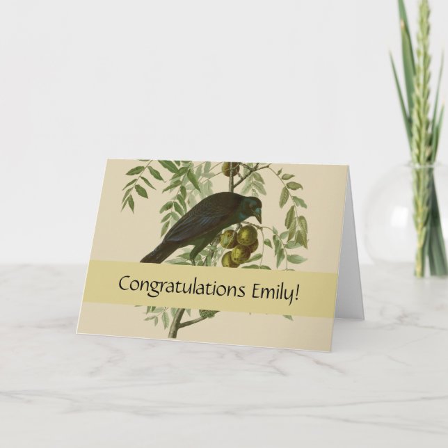 Audubon American Crow Black Bird Card (Front)