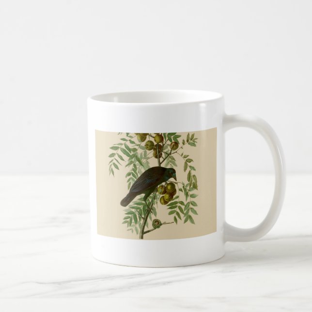 Audubon American Crow Black Bird Coffee Mug (Right)