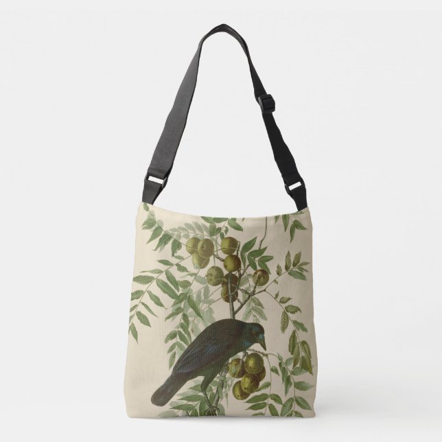 Audubon American Crow Black Bird Crossbody Bag (Front)