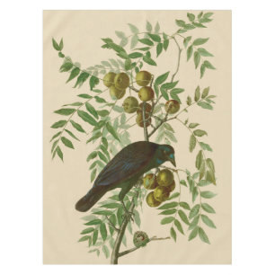 Audubon American Crow Black Bird Tablecloth