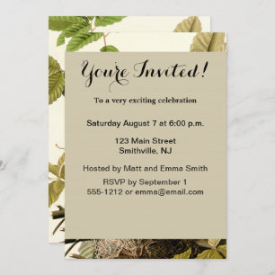 Audubon American Robin Wildlife Bird Illustration Invitation