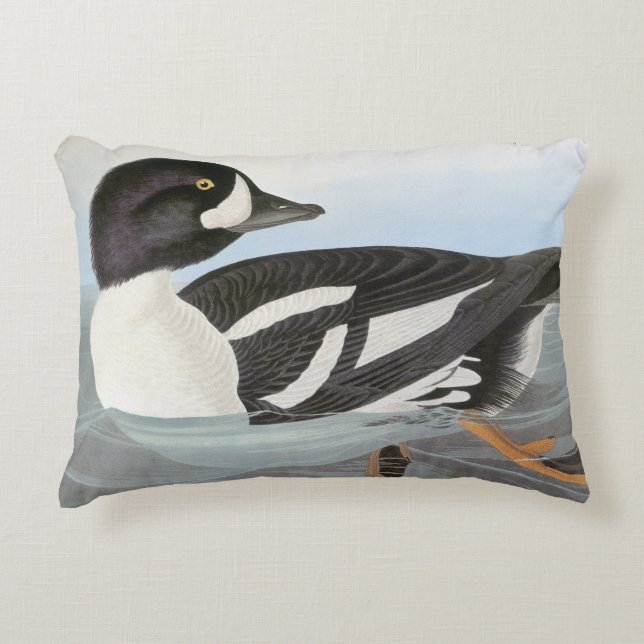 Audubon: Barrow's Goldeneye Decorative Cushion (Front)