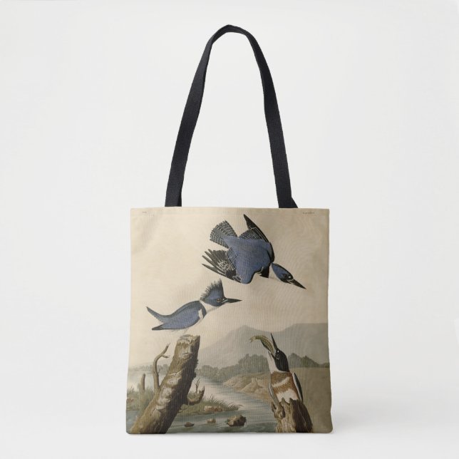 Audubon Belted Kingfisher Wildlife Bird Tote Bag (Front)