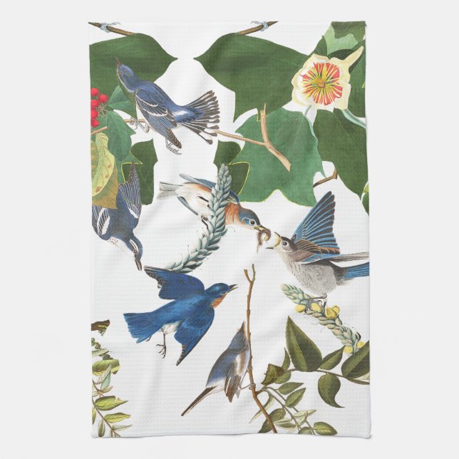 Audubon Bird Animal Wildlife Floral Kitchen Towels (Vertical)