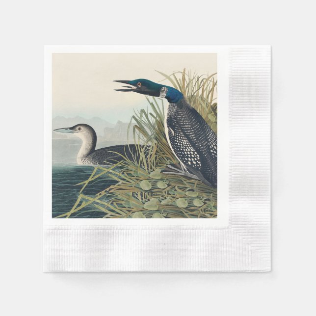Audubon Bird Loon Diver Classic Napkin (Front)
