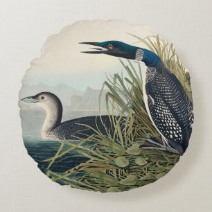 Audubon Bird Loon Diver Classic Round Cushion