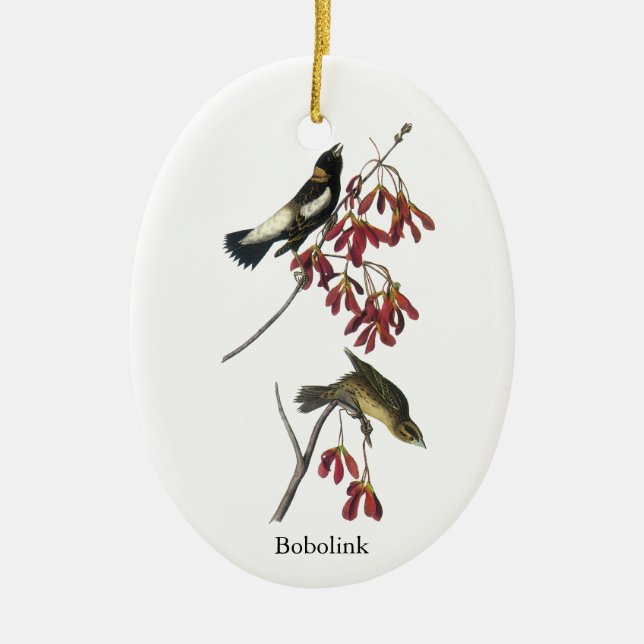 Audubon Bobolink Ceramic Tree Decoration (Front)