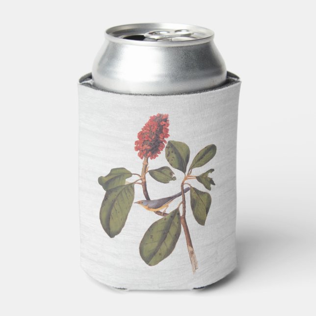 Audubon Bonaparte Flycatcher Songbird and Magnolia Can Cooler (Can Front)