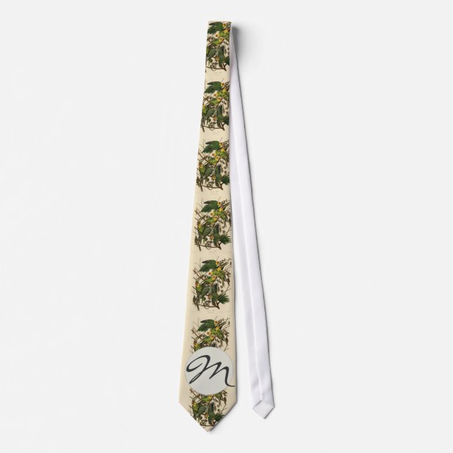 Audubon Carolina Parrot Bird illustration Tie (Front)