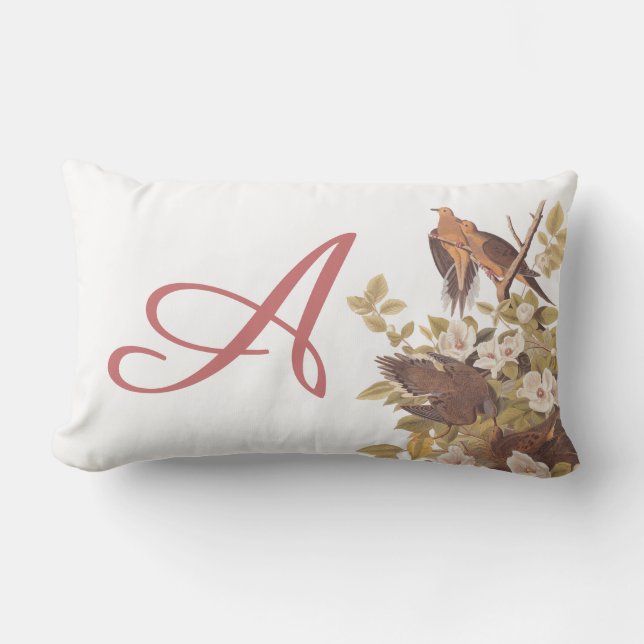 Audubon Carolina Turtle Dove Personalised Pillow (Front)