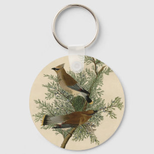 Audubon Cedar Waxwing Key Ring
